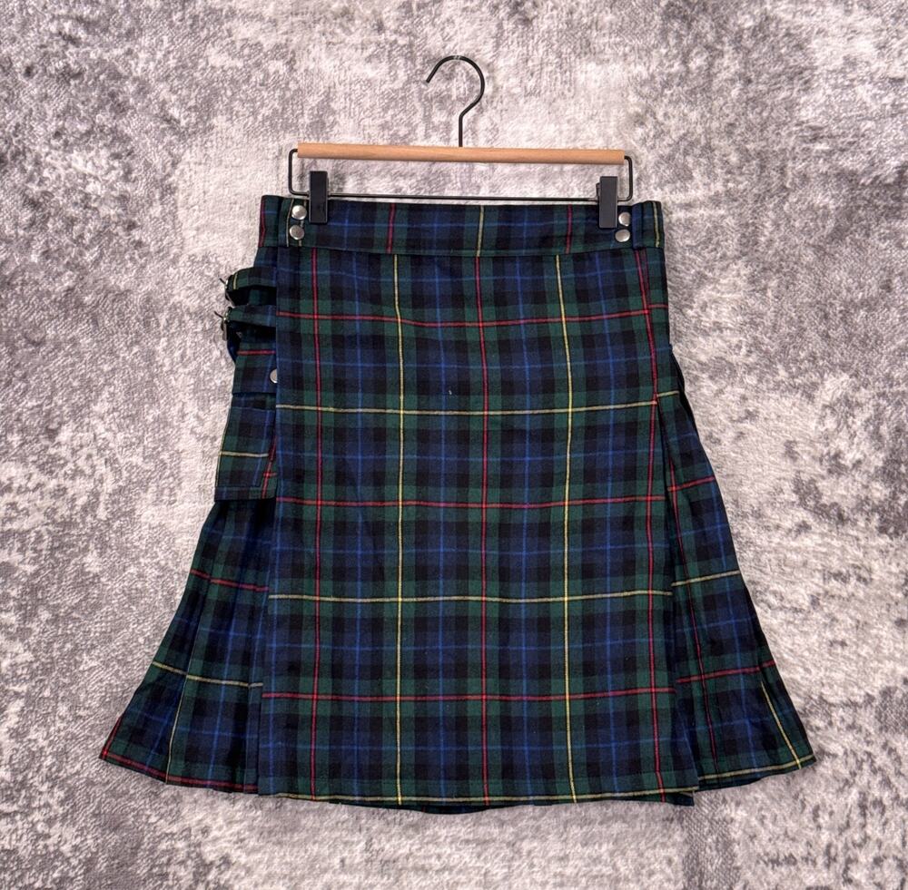 New Scarlet Darkness Utility Kilt Skirt Small Womens Tartan Flannel Renaissance